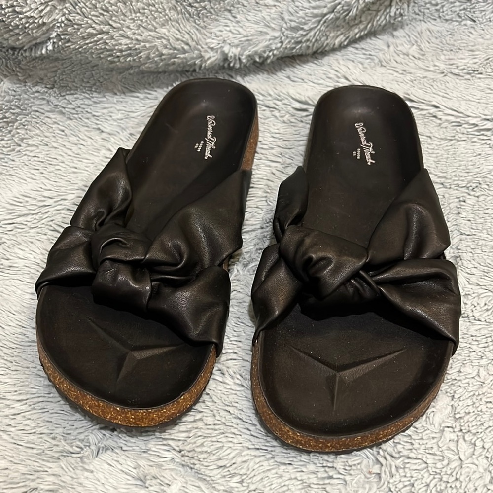 Black Bow Slide Sandals